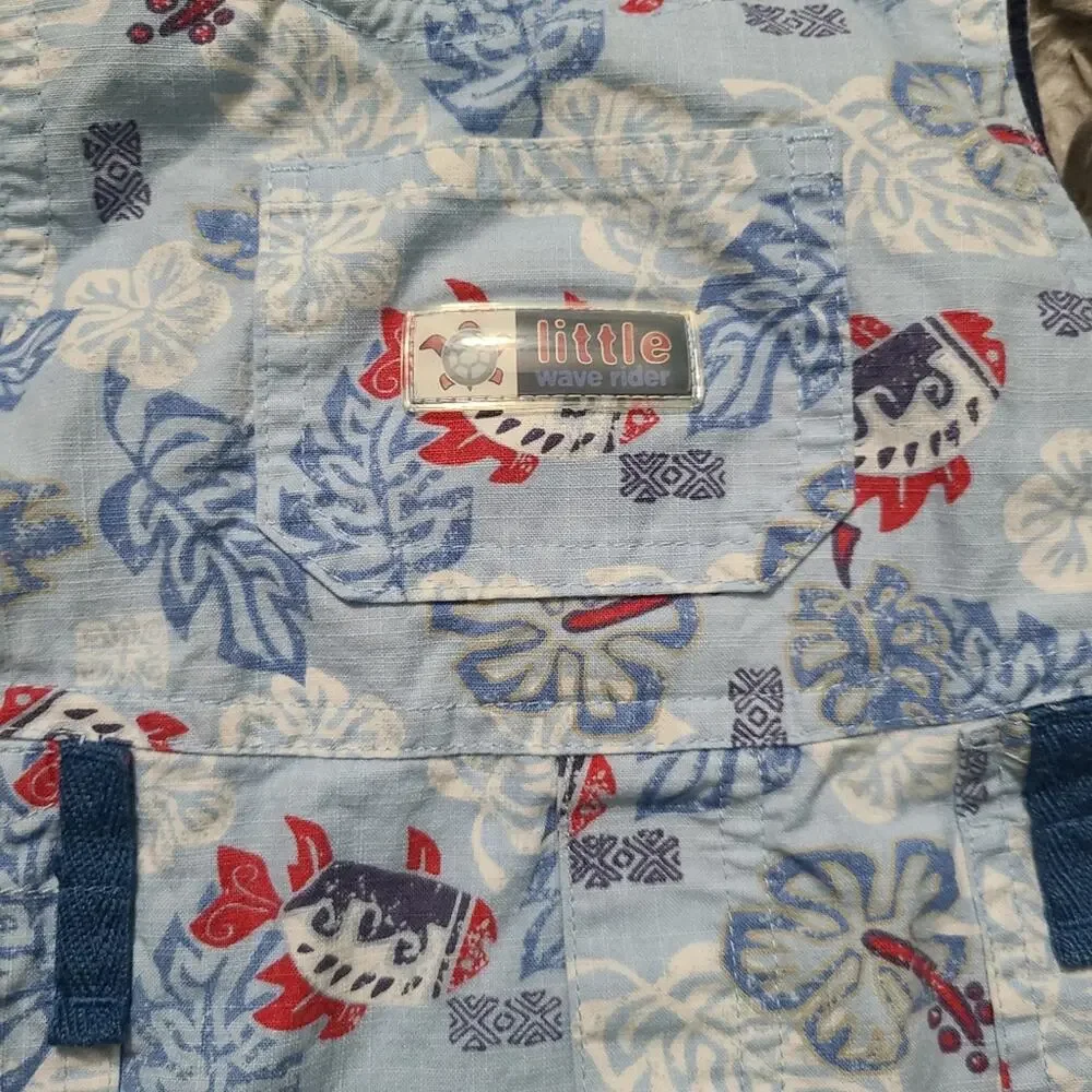 Carter's Baby Boy Sz 6M Blue Red Sleeveless Summer Sun Suit Overalls Lightweight
